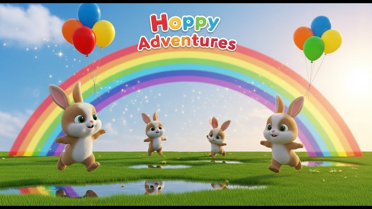 Happy Hopping Bunnies 🐰🌸🎵 | Fun Springtime Nursery Rhyme for Kids & Toddlers 🌈👶