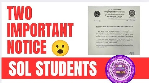 🤯SOL URGENT NOTICE RELEASE ALL STUDENTS - SPECIAL CHANCE EXAM, ADMIT CARD, ETC 