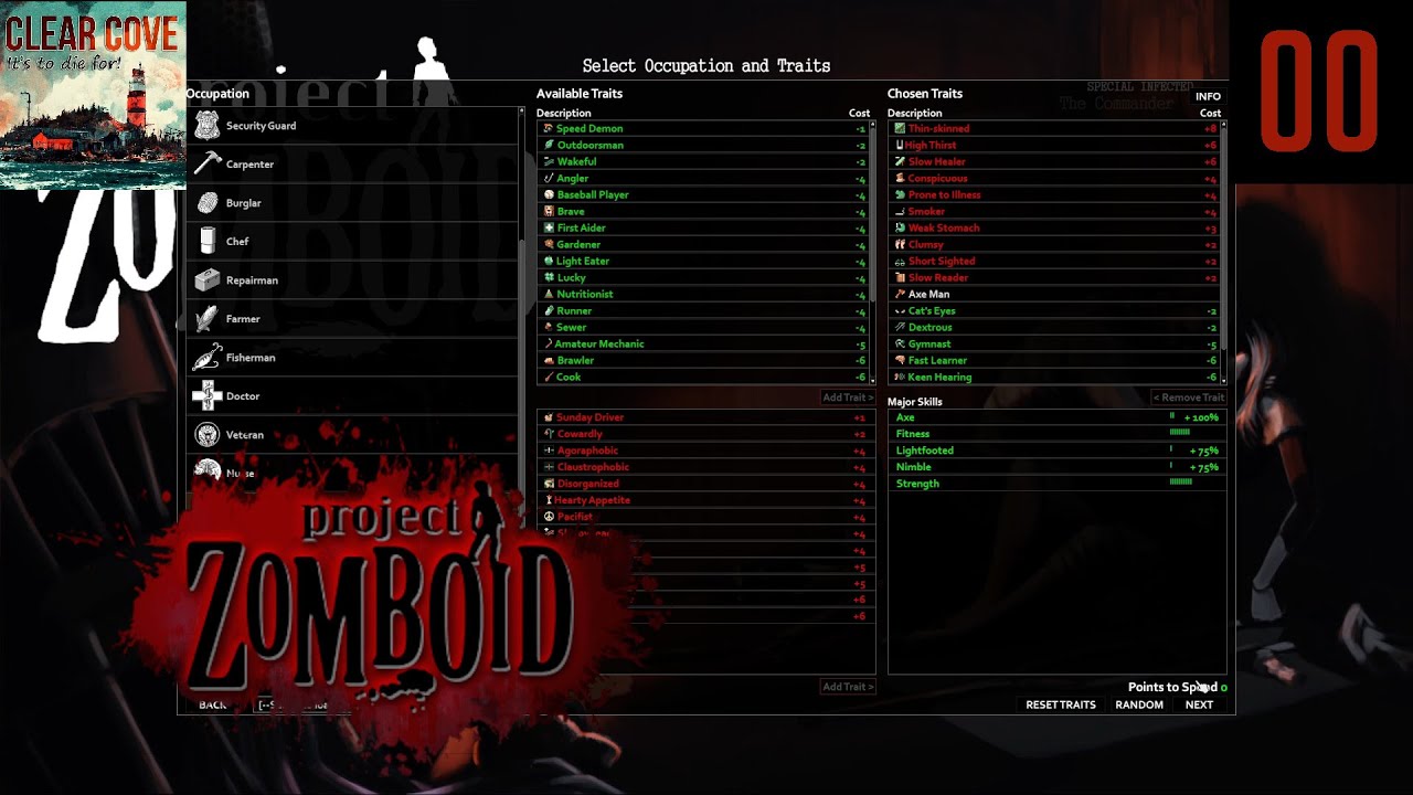 Mods, Game Setup and Character Build Project Zomboid (41.73) on the