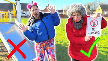 Ruby and Bonnie learn the general rules in the playground