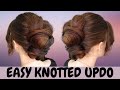 How to do an EASY knotted updo hairstyle on medium to long hair - quick hair tutorial