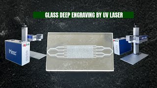 College lab test -- UV laser deep engraving on glass