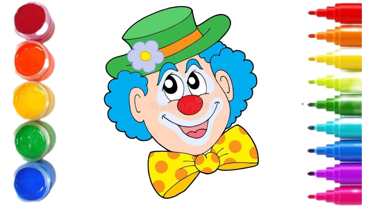 JOKER 🃏 drawing and colouring for kids// how to draw and color joker ...