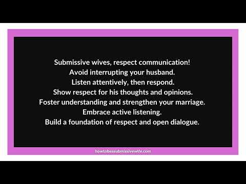 Submissive wives, respect