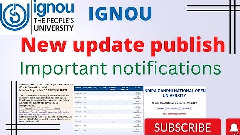IGNOU JUNE 2022 exam result IGNOU | GRADE CARD UPDATE 2022  #ignou