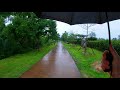 Walking In Heavy Rain. Rainy Ambience.