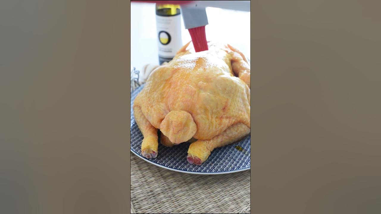 Pollo asado en freidora de aire, receta sabrosa ¡en 30 minutos! (con vídeo)