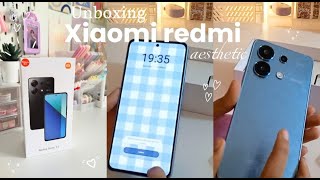 Xiaomi redmi note 13 aesthetic unboxing| accessories +  cute blue theme ⁠✧⁠*⁠。