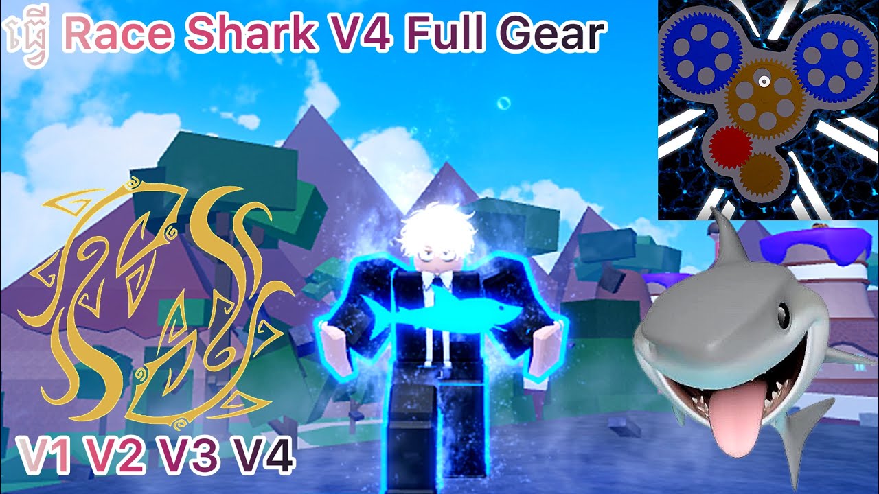 របៀបធ្វើ Race Shark និងធ្វើ V4 Full Gear | Blox Fruit