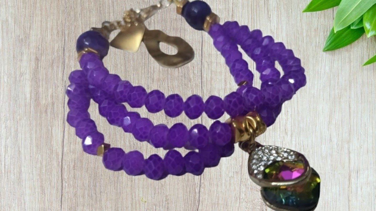 اسورة هاند ميد من الكريستال والعقيق والهيماتيت بفكرة جديدة / مشغولات يدوية / سوار / bracelet diy