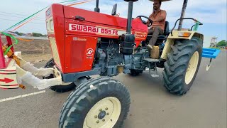 कितना डीजल खाएगा खेत में Swaraj 855 Fe with 7 Tines बलराम हल के साथ  John Deere 5050 Front Dozer