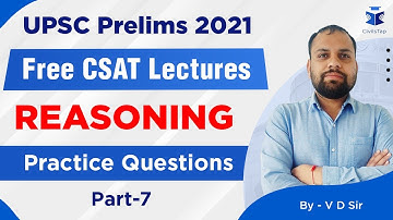 FREE Intensive CSAT Revision | UPSC Prelims 2021 | Practice Questions Part-7 | Reasoning 46