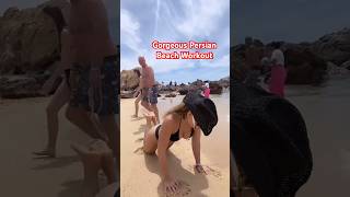 Stunning 40 Year Old Persian Mom,  Beach Workout!