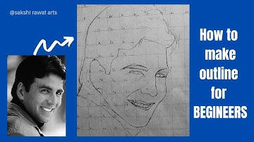 How to make outline of akshay kumar by grid method../ #sakshirawatarts