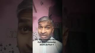 DU PhD Interview Result Out Now Admission 2024-25 Part-1