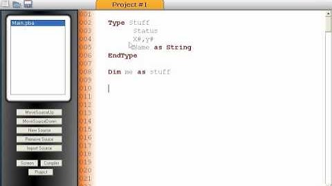PlayBASIC IDE Preview - Auto Completion / Data Type Suggestions