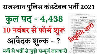 Rajasthan Police Constable Notification 2021 | राजस्थान पुलिस कांस्टेबल भर्ती 2021 विज्ञप्ति जारी