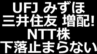 銀行株 好調！／NTT下落止まらない