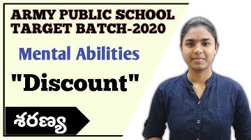 Discount explained in telugu | ARMY PUBLIC SCHOOL TARGET BATCH 2020 | mental abilities | Ctet Telugu