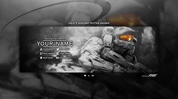 Halo 5 Twitter Header Speed Art | Photoshop CS6