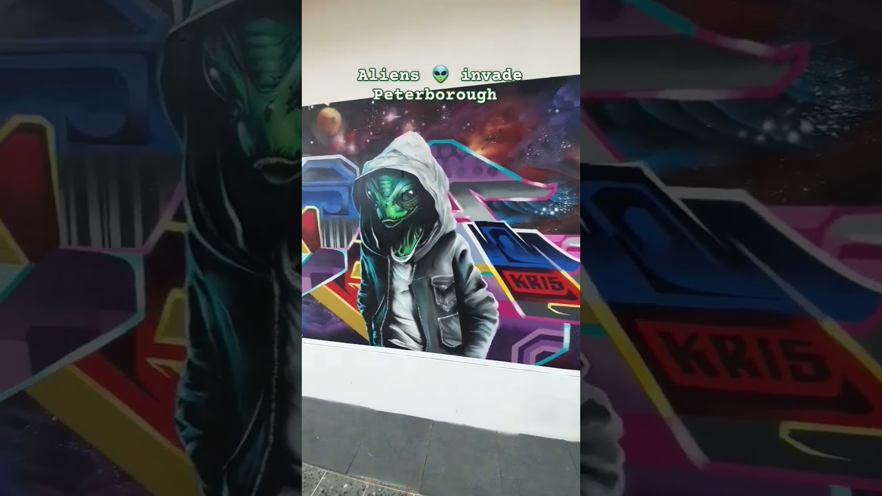 Aliens 👽 Attack Peterborough Graff piece 