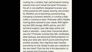 Prohoster: The Ultimate Hosting Solution for Speed, Security, and Simplicity