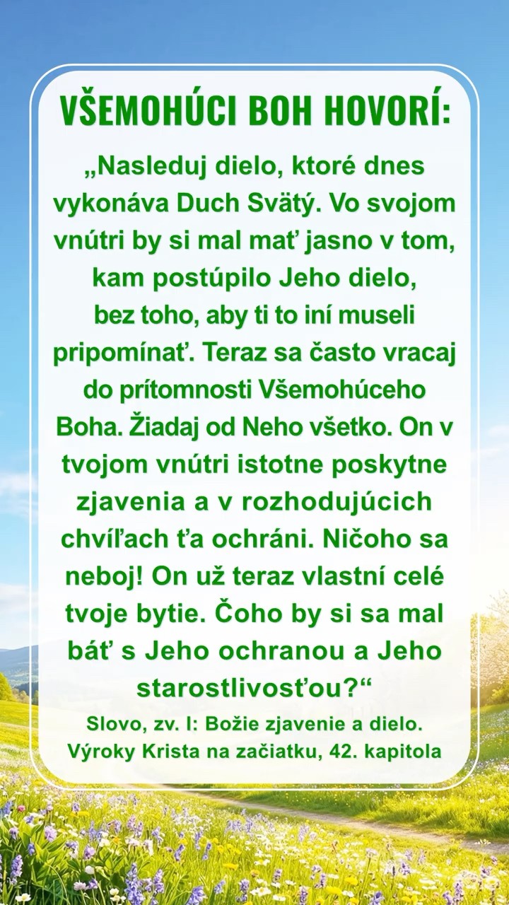 Stíšte sa pred Bohom, čítajte Jeho slová
