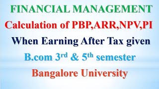 PBP, NPV, PI, ARR calculation | Investment Decision | Bcom| BBS