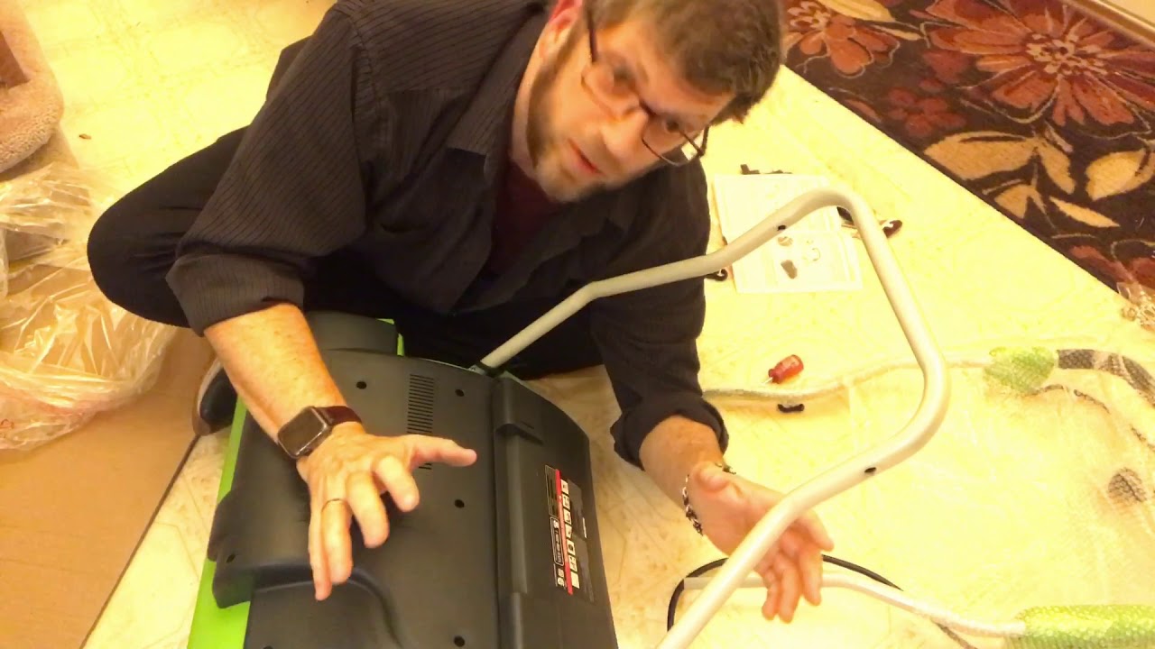 GreenWorks Electric Corded Dethatcher Unboxing and Assembly - YouTube