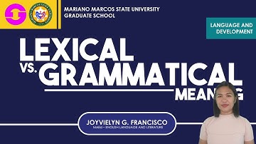 Lexical and Grammatical Meanings | LANG202