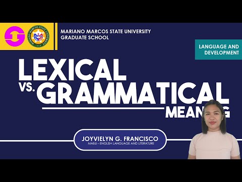 Lexical and Grammatical Meanings | LANG202