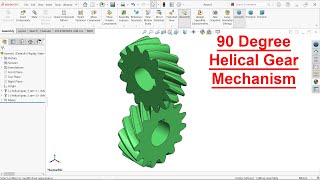 90 degree Helical Gear Mechanism in SolidWorks Assembly