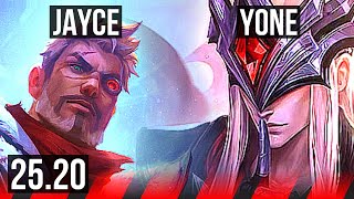 JAYCE vs YONE (TOP) | 48k DMG, Legendary | KR Diamond | 25.20