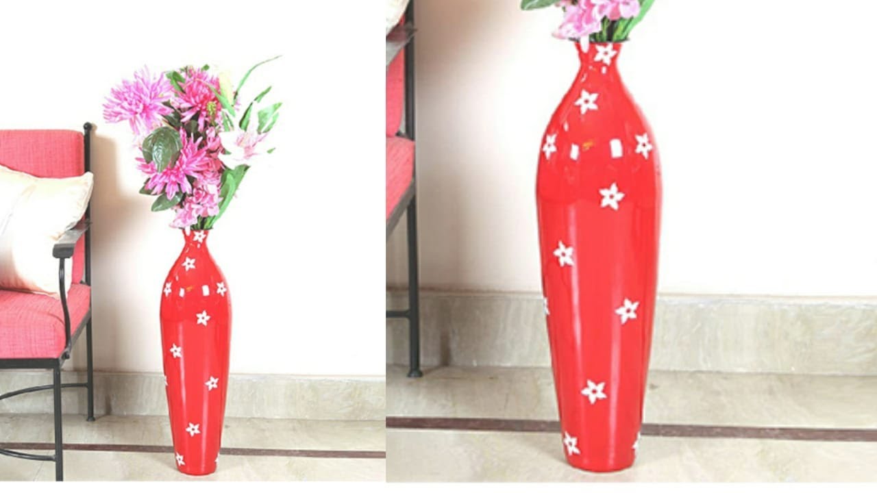 How to make Long flower vase with cardboard creative vase ideas for