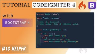 10  Custom Helper, Rendering Templates  - Tutorial CodeIgniter 4 & Bootstrap 4
