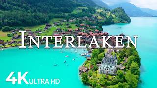 FLYING OVER INTERLAKEN (4K UHD) – Soothing Music Along With Beautiful Nature Video - 4K Video UHD