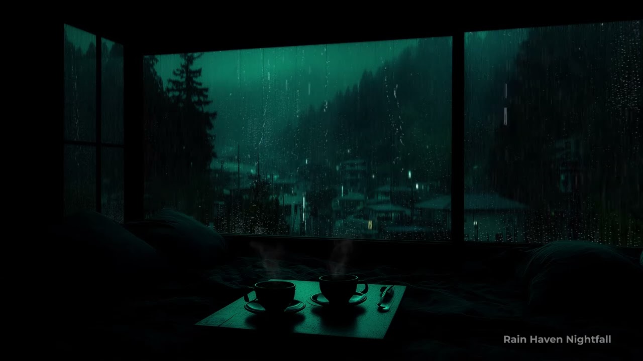 Нежный дождь в темной спальне (без рекламы) 🌧 | Ночная атмосфера для глубокого сна и расслабления