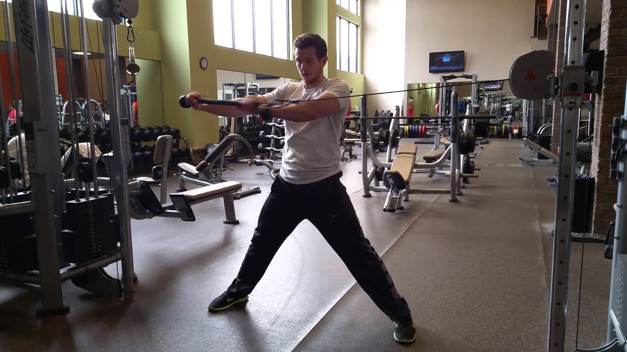 Wide stance anti rotation chop - YouTube