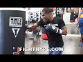 DEVIN HANEY BLASTS HEAVY BAG WITH RAZOR-SHARP POWER PUNCHES; DRILLING KNOCKOUT COMBOS FOR GAMBOA