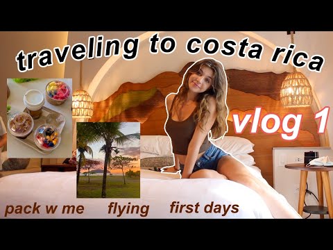 TRAVELING TO COSTA RICA: vlog 1 (pack w me, flying, first days)