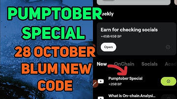 28 October "PUMPTOBER SPECIAL" BLUM New Video Code