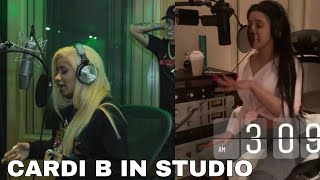 Cardi B In  Studio Making Albums And Songs