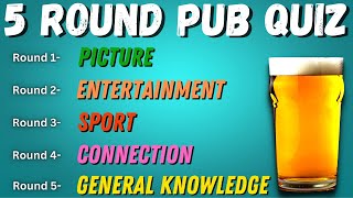 READ DESCRIPTION! Pub Quiz 5 Rounds : Picture, Entertainment, Sport, Connection, General Knowledge