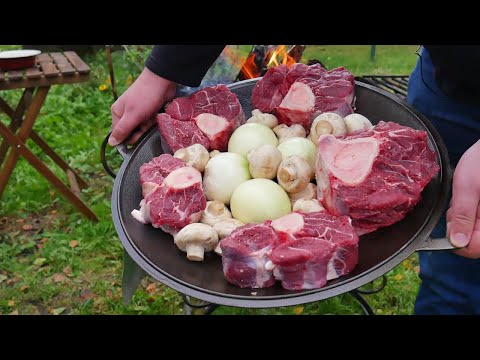 КАК сделать МЯГКИМ самое ЖЕСТКОЕ МЯСО. ГОВЯДИНА с грибами. РЕЦЕПТ говяжьих голяшек.