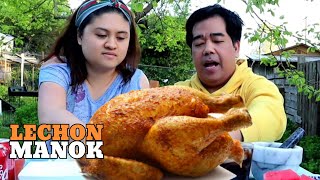 EATING DELICIOUS! LECHON MANOK FILIPINO STYLE | SAMDOTVLOG