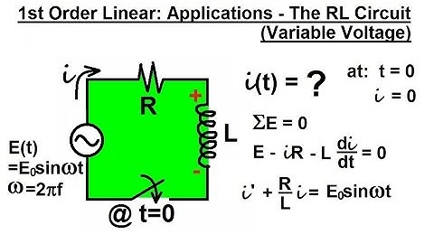 Differential Equation - 1st Order Linear: Applications (3 of 4)  i(t)=? of the RL Circuit
