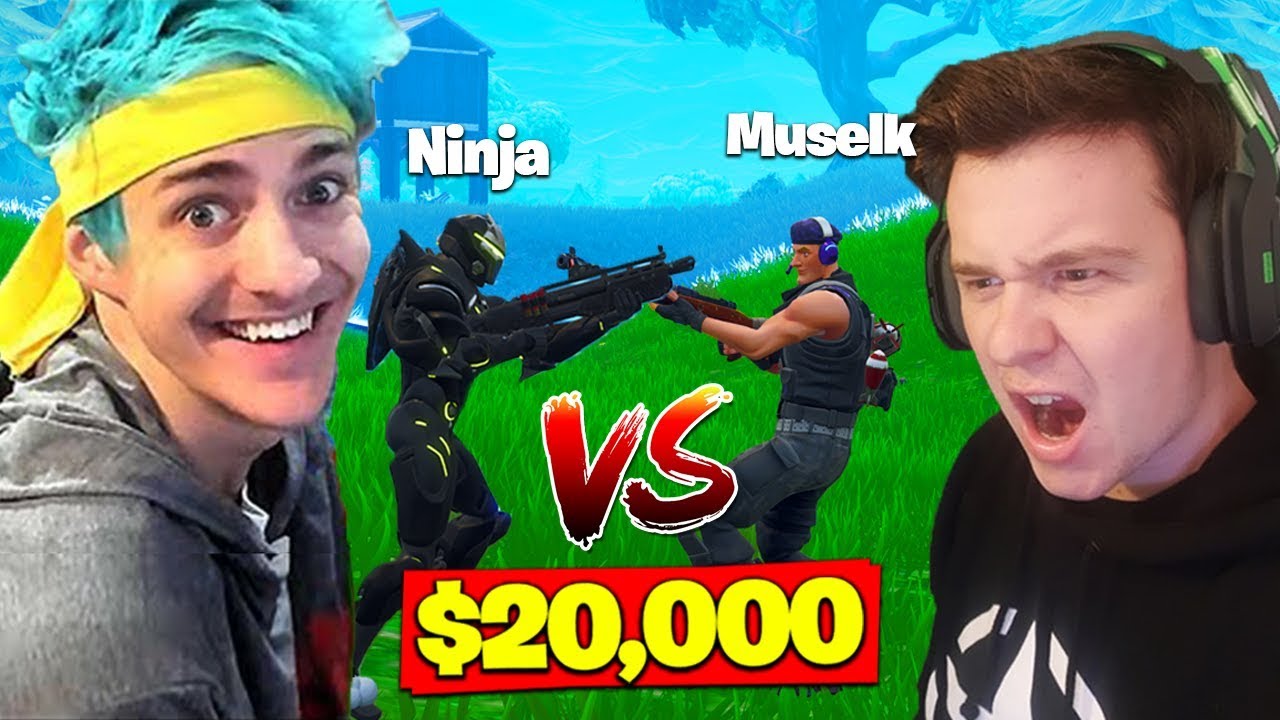 Ninja Vs. Muselk For *$20,000* In Fortnite Battle Royale! - YouTube