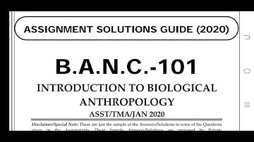 BANC 101 Ignou Solved Assignment