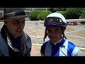 Joel Rosario after Givine wins the Great Lady M. Stakes (with son, Liam)