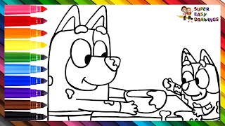 Drawing and Coloring Bingo and His Mom Baking Together ❤ Drawings for Kids